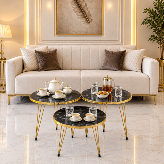 3-Piece Circular Nesting & Coffee Table (UV Sheet) Bc-15705