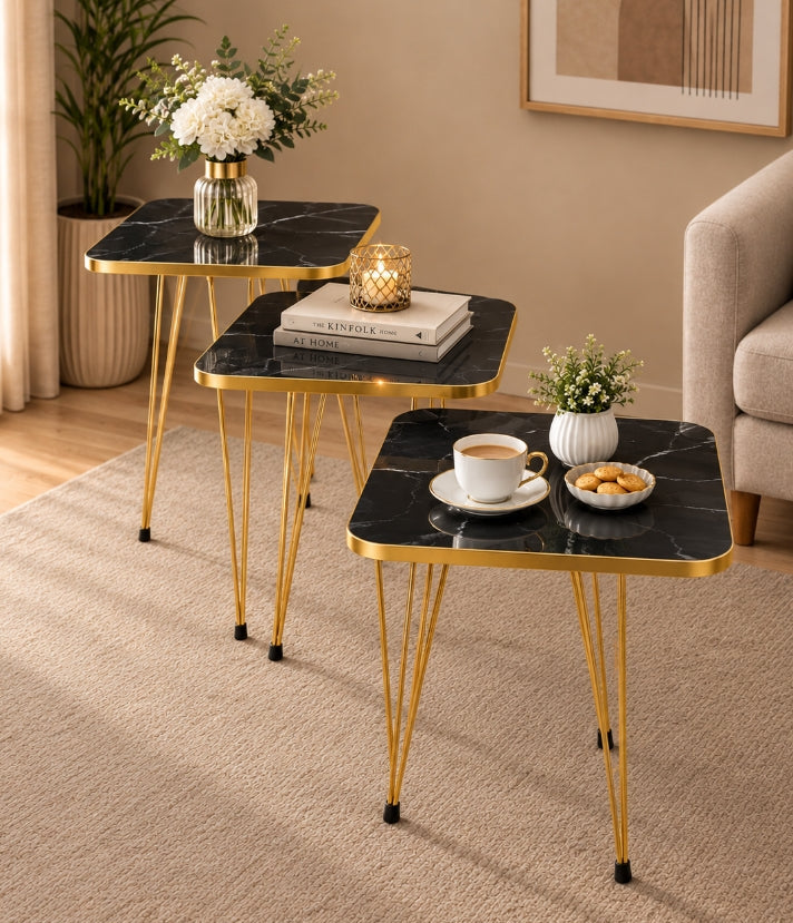 3-Piece Square Coffee & Nesting Table (UV Sheet) Bc-15703