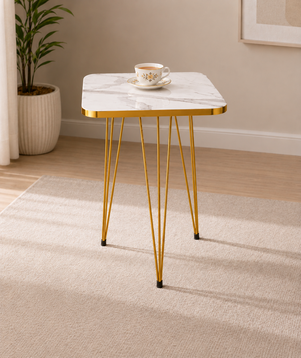 Single Marble Design Square Coffee Table (UV Sheet) Bc-15702