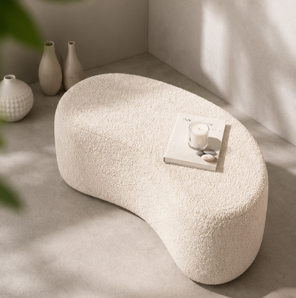 Wnzzy Luxury Soft Bouclé Upholstered Ottoman Bench Bc-15715