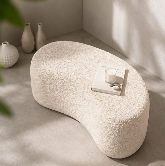 Wnzzy Luxury Soft Bouclé Upholstered Ottoman Bench Bc-15715