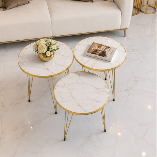 3-Piece Circular Coffee & Nesting Table Bc-15707