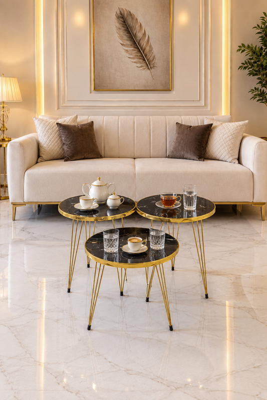 3-Piece Circular Nesting & Coffee Table (UV Sheet) Bc-15705