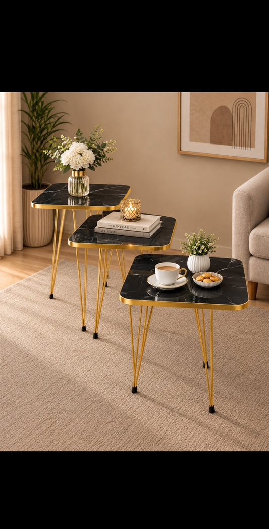 3-Piece Square Coffee & Nesting Table (UV Sheet) Bc-15703