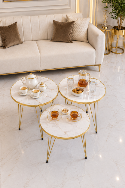 3-Piece Circular Nesting & Coffee Table (UV Sheet) Bc-15705