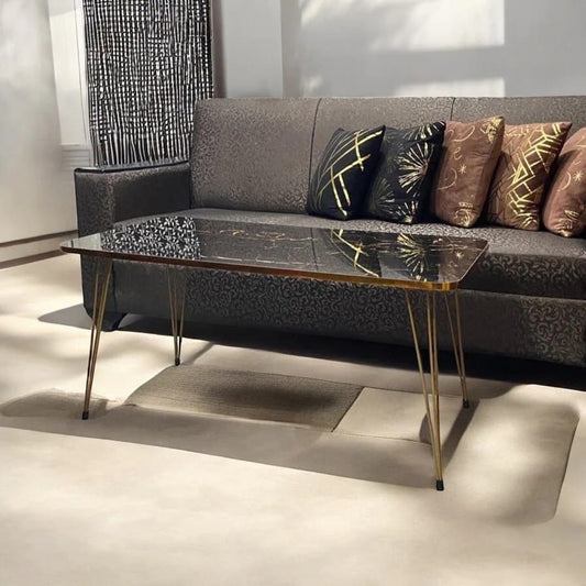 Modern Coffee Table black Marble design 32"/16"