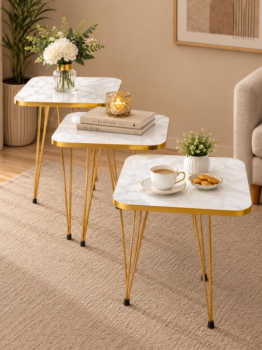 3-Piece Square Coffee & Nesting Table (UV Sheet) Bc-15703